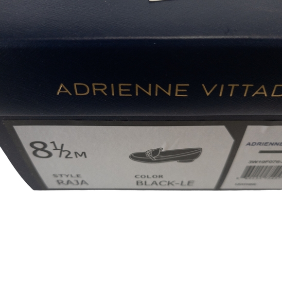 Adrienne Vittadini Raja Block Heel Slip-on Leather Loafers Black -8.5 - Picture 5 of 5